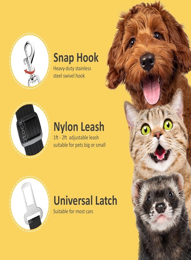 KEYOZA حزام أمان للكلاب من كيوزا، عبوة من قطعتين، حزام أمان قابل للتعديل من النايلون للحيوانات الأليفة، يناسب جميع أنواع السيارات، حزام أمان للكلاب في السيارة، حزام أمان للكلاب مع مقود، حزام أمان للقطط والنموس - Image 2